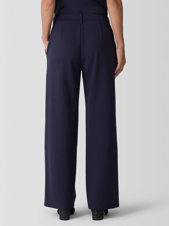 Eileen Fisher Flex Ponte Wide Leg Pant in Black