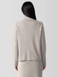 Eileen Fisher Italian Cashmere Turtleneck Box Top Sweater in Dove