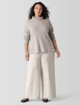 Eileen Fisher Italian Cashmere Turtleneck Box Top Sweater in Dove