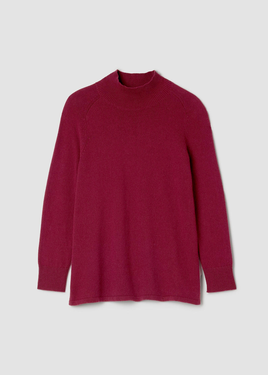 Eileen Fisher Cotton and Cashmere Turtleneck Tunic in Ruby