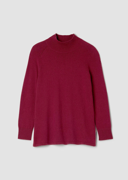 Eileen Fisher Cotton and Cashmere Turtleneck Tunic in Ruby