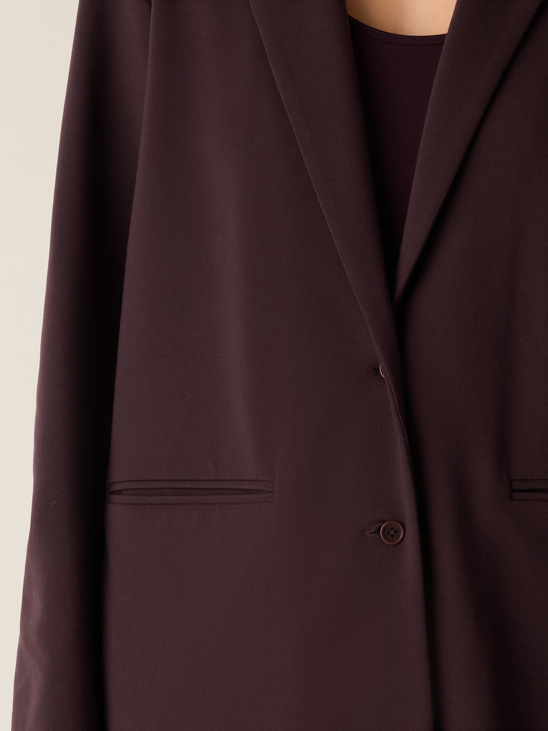 Eileen Fisher Washable Stretch Ponte Long Blazer in Cassis