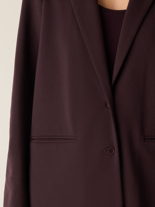 Eileen Fisher Washable Stretch Ponte Long Blazer in Cassis