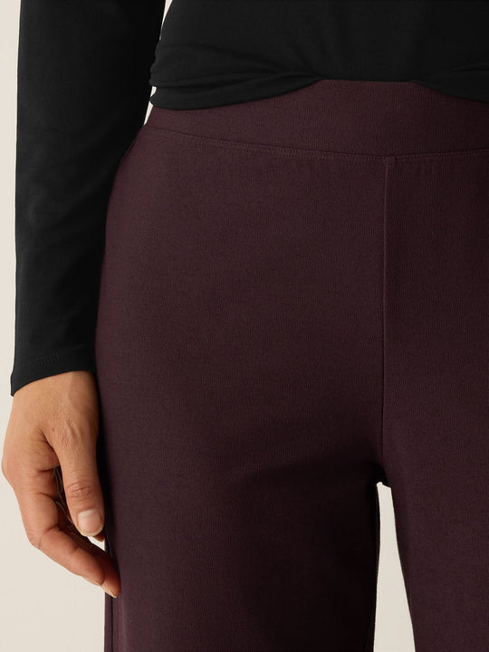 Eileen Fisher Washable Stretch Crepe Straight Ankle Pant with Yoke in Cassis