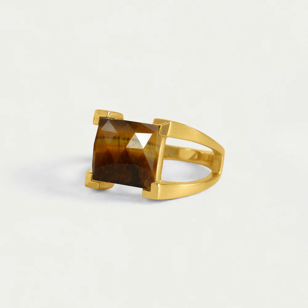 Dean Davidson Mini Plaza Ring in Tigers Eye