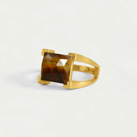 Dean Davidson Mini Plaza Ring in Tigers Eye