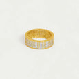 Dean Davidson Petit Pave Thick stacking ring in White Topaz/Gold