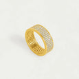 Dean Davidson Petit Pave Thick stacking ring in White Topaz/Gold