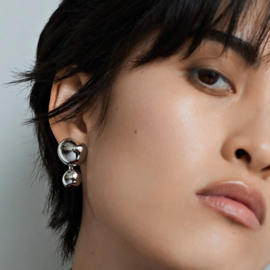 Biko Franca Studs in Rhodium