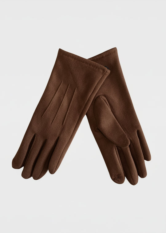Only Accessories Suede Gloves in Chocolate