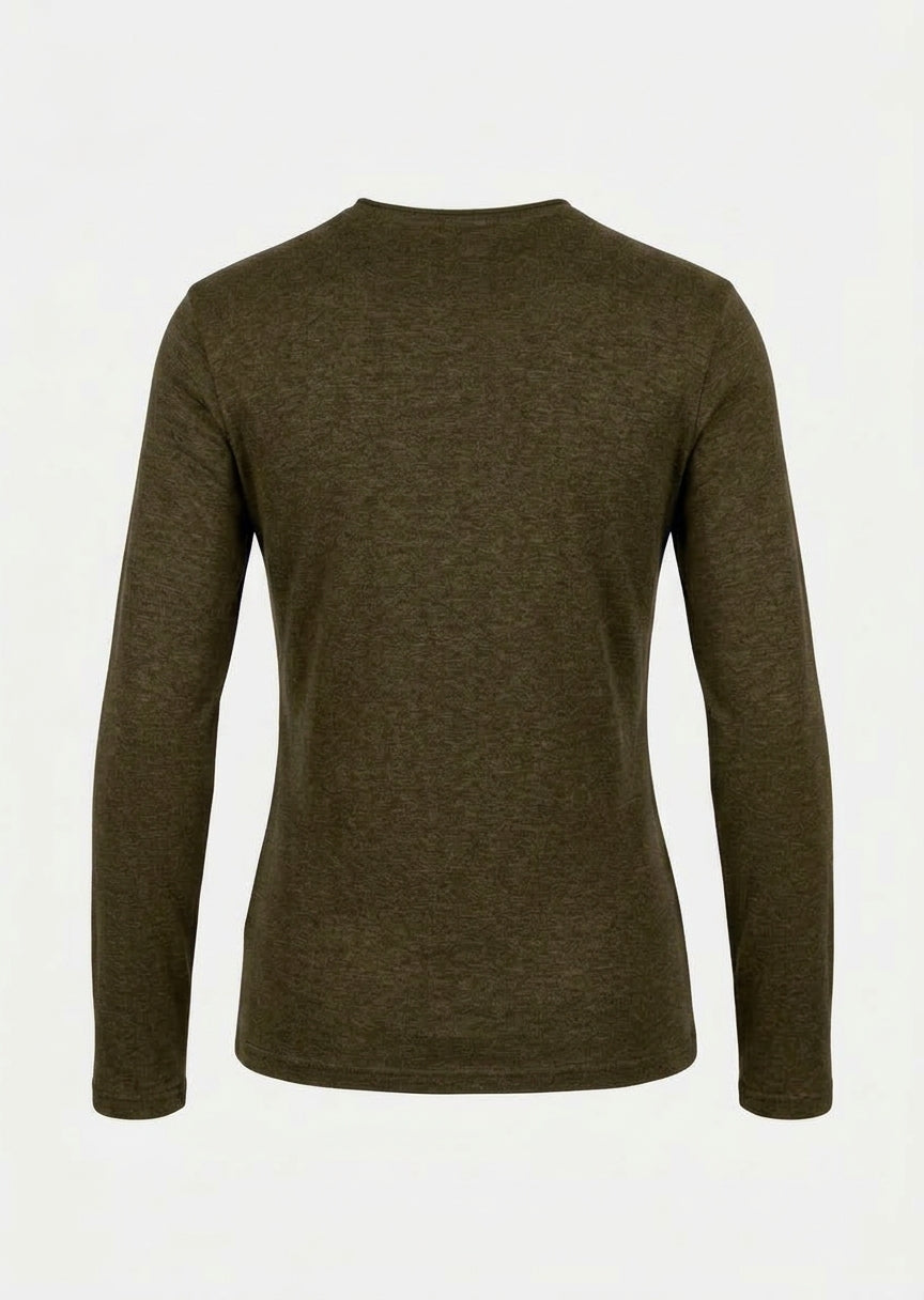 Bryn Walker Bamboo French Terry Sunday Shirt with V-Neck in Partridge