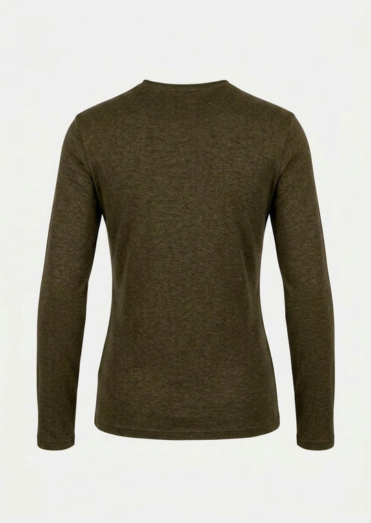 Bryn Walker Bamboo French Terry Sunday Shirt with V-Neck in Partridge