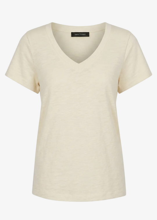 Sanctuary Soft Vneck Tee in Lemon Drop
