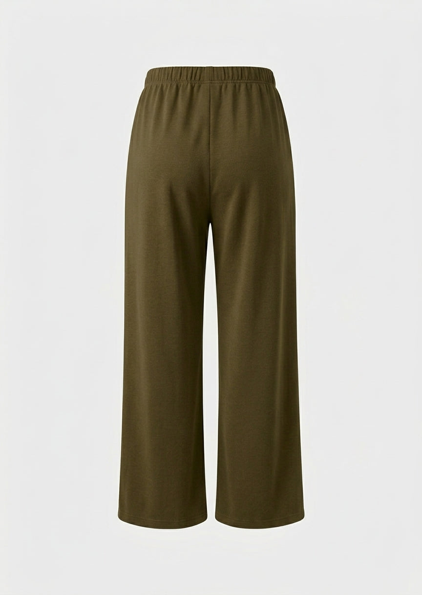 Bryn Walker Bamboo French Terry Pull On Elastic Waist Travel Pant in Partridge