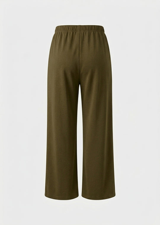 Bryn Walker Bamboo French Terry Pull On Elastic Waist Travel Pant in Partridge