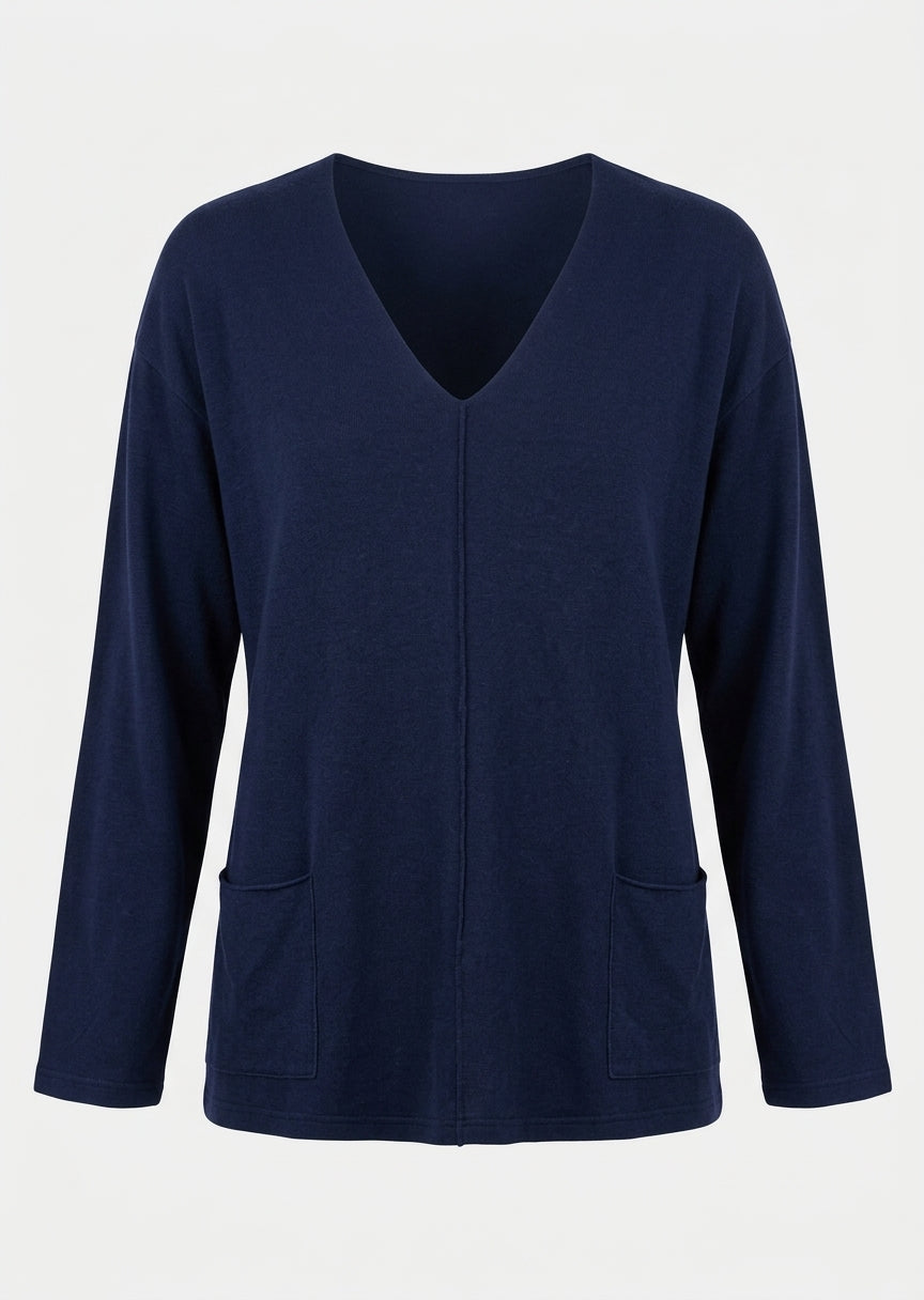 Bryn Walker Bamboo French Terry Sunday Shirt with V-Neck in Nova