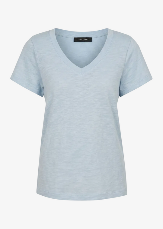 Sanctuary Soft Vneck Tee in Blue Aura