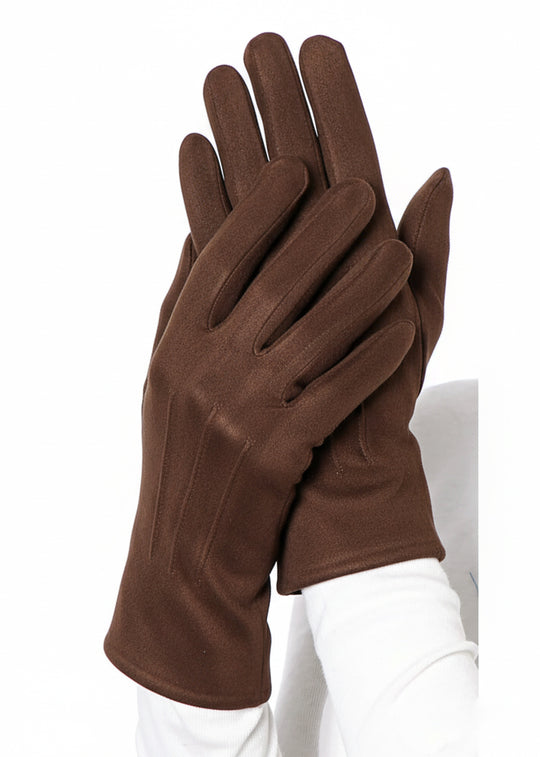 Only Accessories Suede Gloves in Chocolate