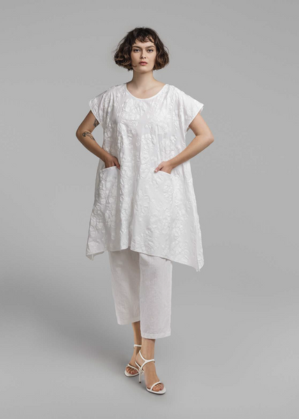 Igor Borodin Allover Embossed Texture Tunic w. Pockets in Off-White