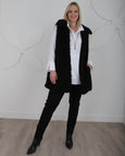 Joseph Ribkoff Long Poodle Vest in Black