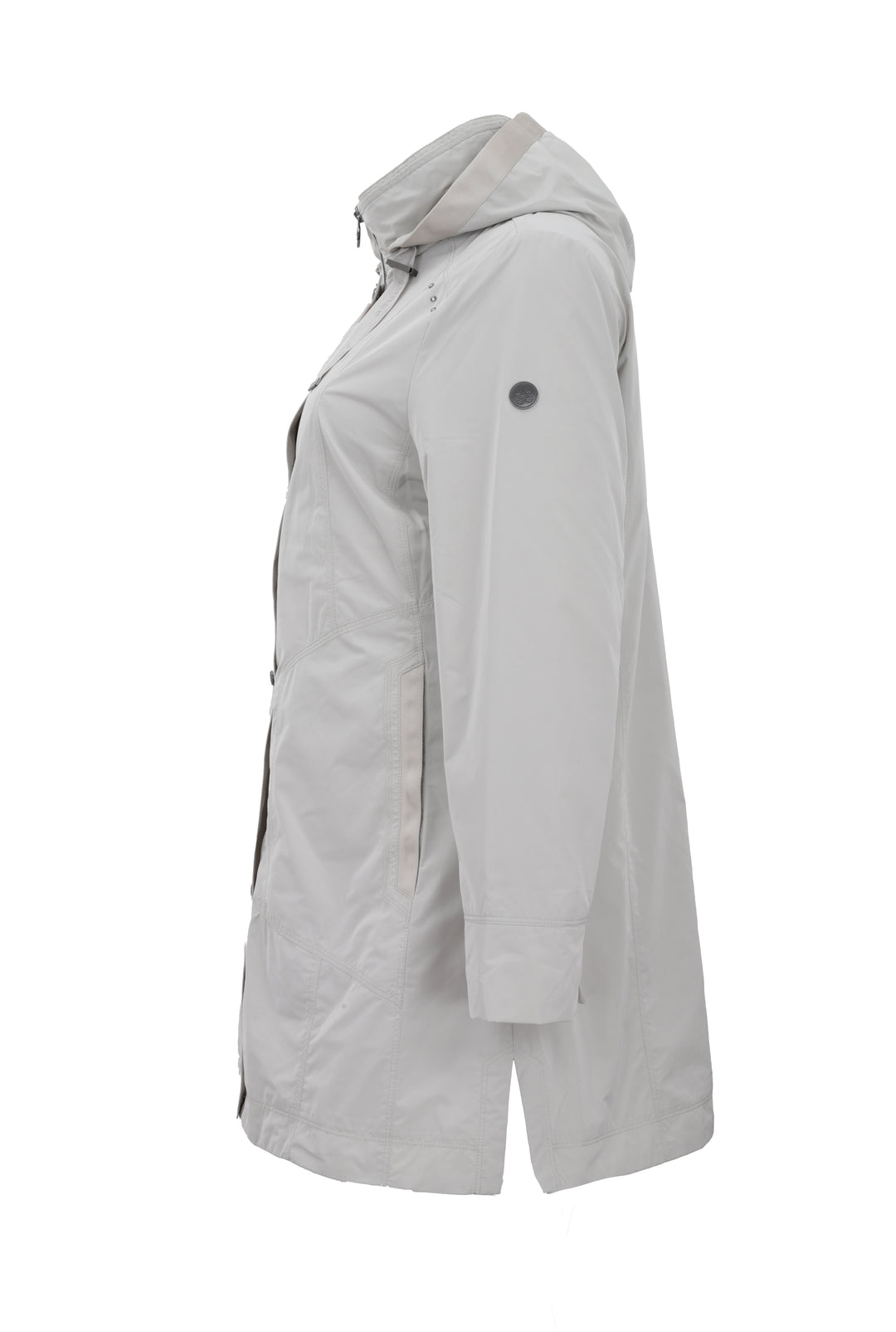 Junge Linette Zip Front Jacket with Detachable Hood in Beige