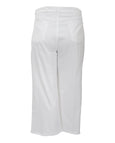 Eileen Fisher Dyed Organic Cotton Stretch Denim Wide Cropped Jean with Raw Edge in White