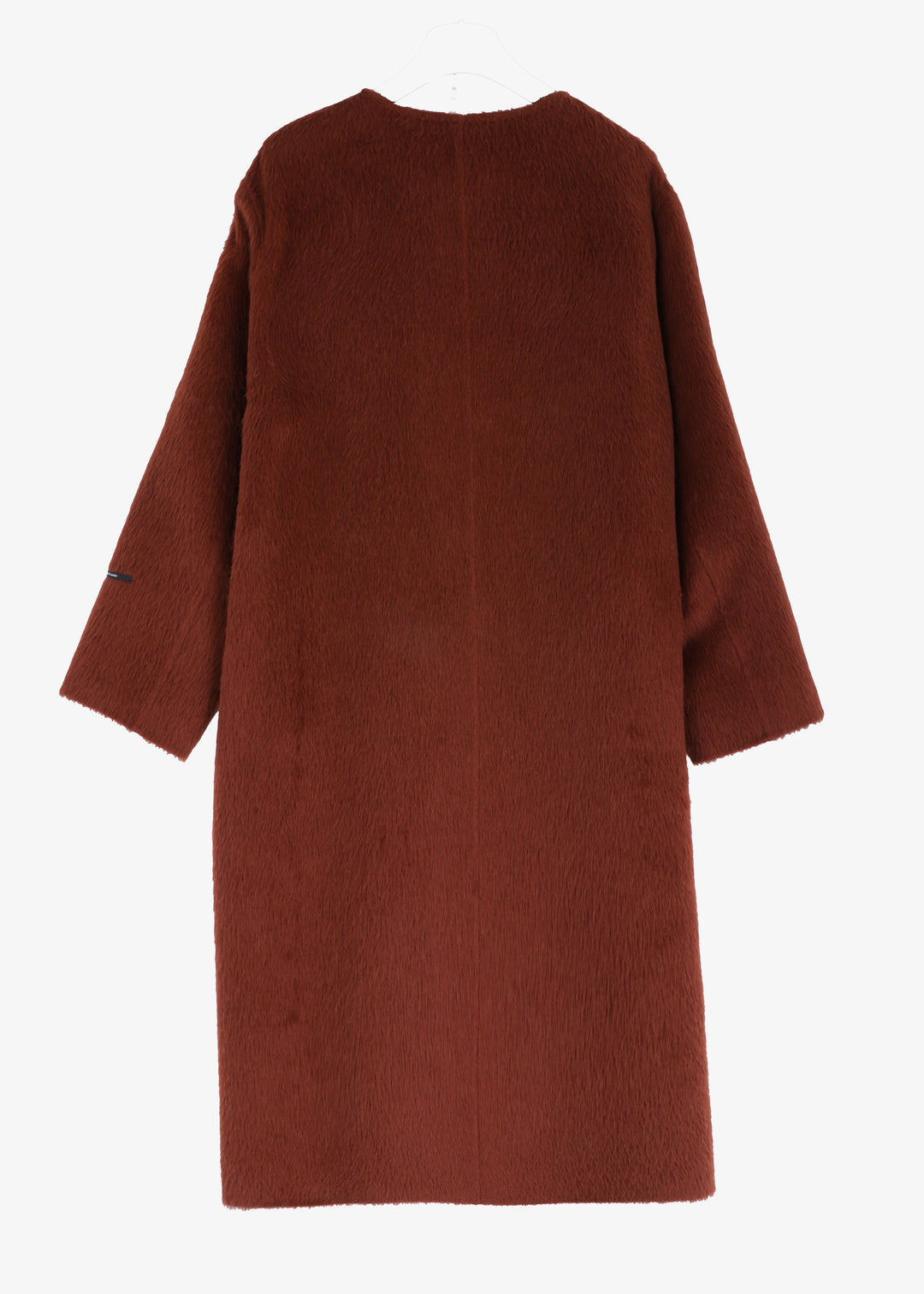 Marina Rinaldi Iacopo Double face Alpaca Collarless Coat in Tabacco