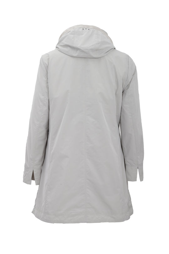 Junge Linette Zip Front Jacket with Detachable Hood in Beige