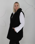 Joseph Ribkoff Long Poodle Vest in Black