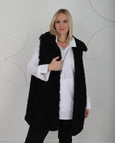 Joseph Ribkoff Long Poodle Vest in Black