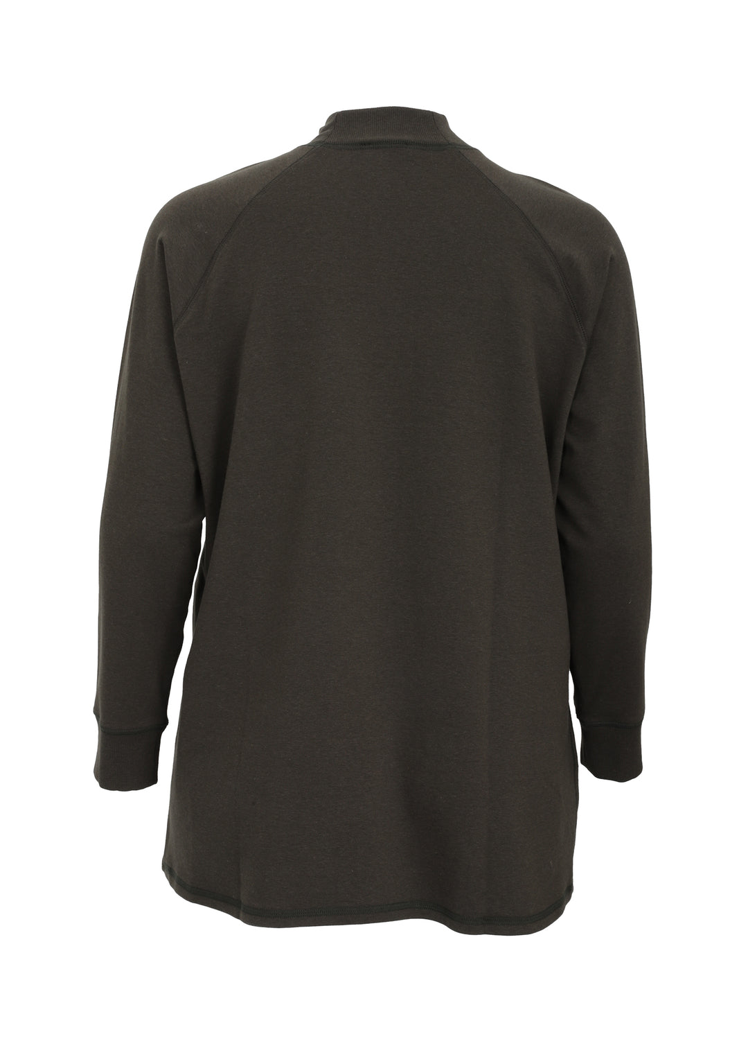 Eileen Fisher Brushed Terry Hug Mock Neck Tunic With Side Slits in Woodland