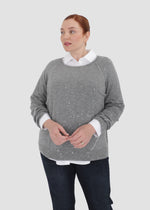 Lisa Todd Long Sleeve Diamond Dust Cashmere Sweater in Fog