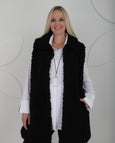 Joseph Ribkoff Long Poodle Vest in Black