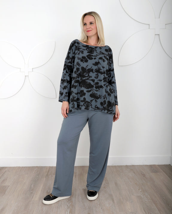 Bryn Walker Fiori Print Viscose Jersey Long Sleeve Bex Top in Ventana Print