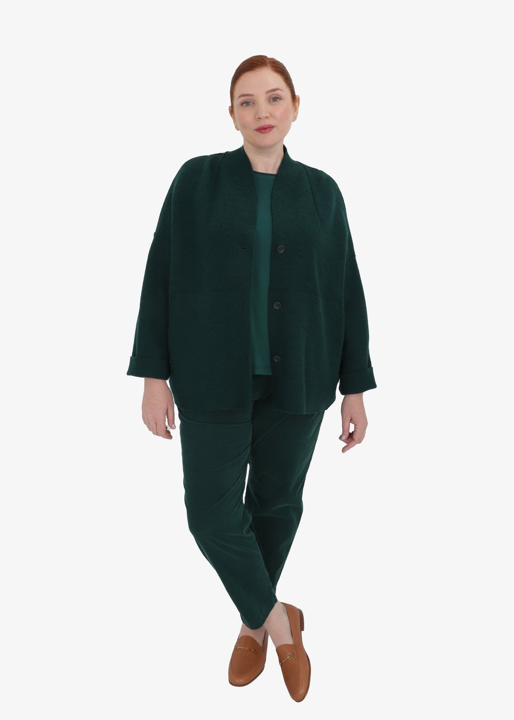 Oska Stretch Cotton Cord Garment Dyed Pull on Pant in Bottle