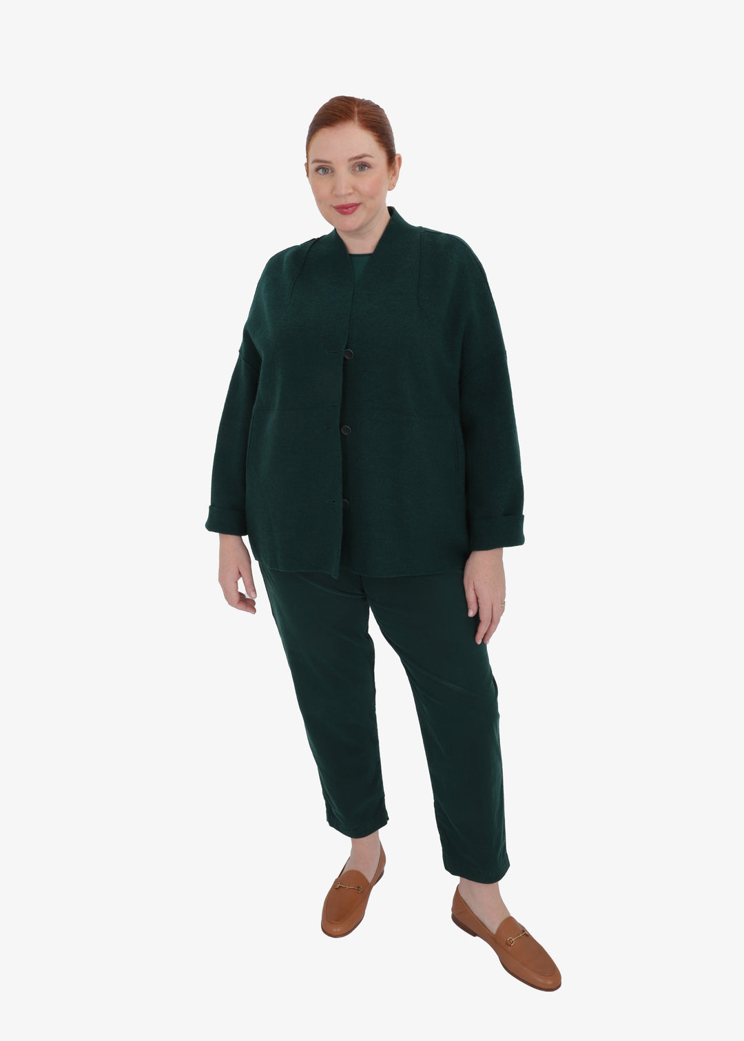 Oska Boiled Wool Short Jacket in Bottle
