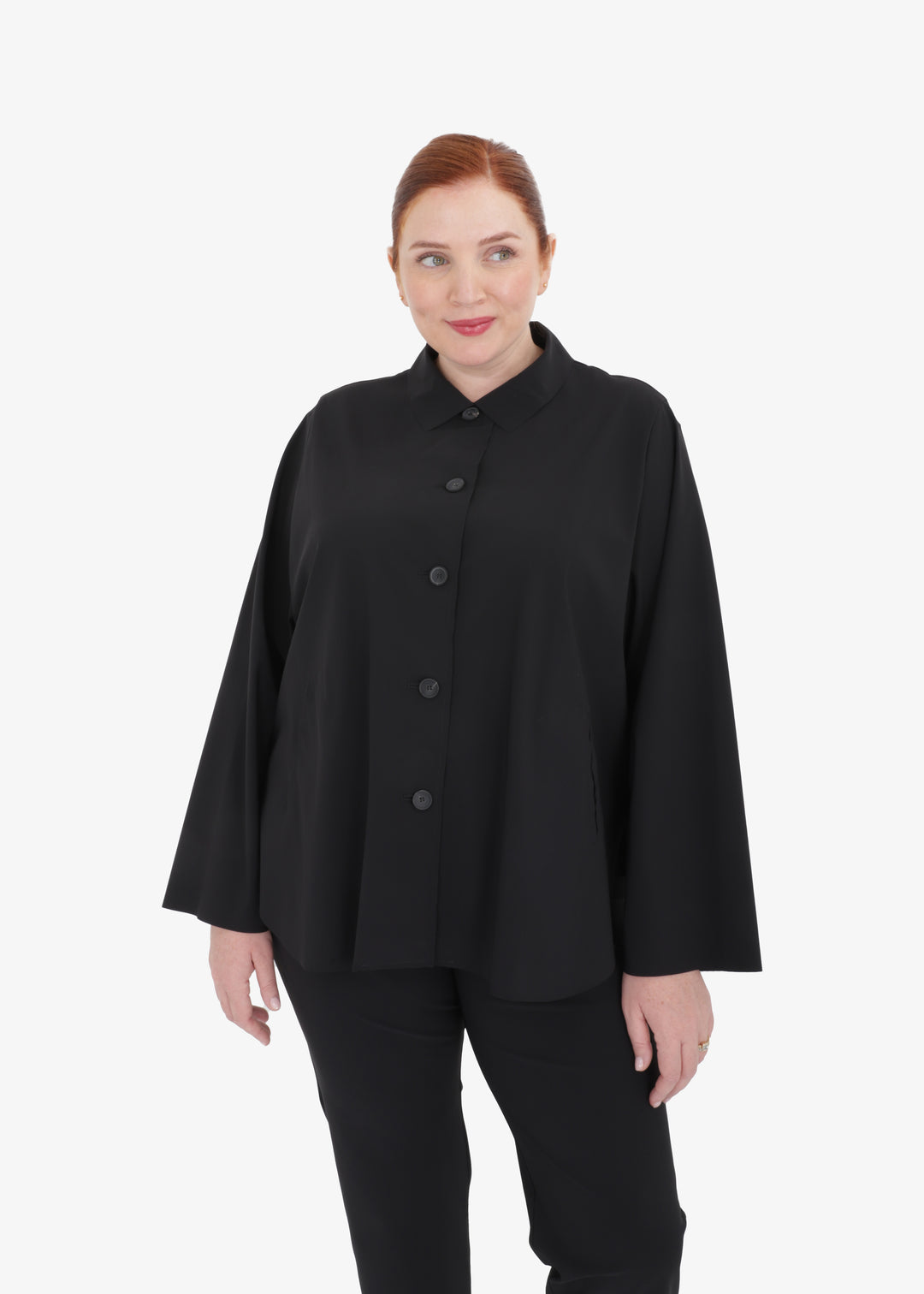 Oska High Stretch Micro Jersey Travel wear Jacket in Black