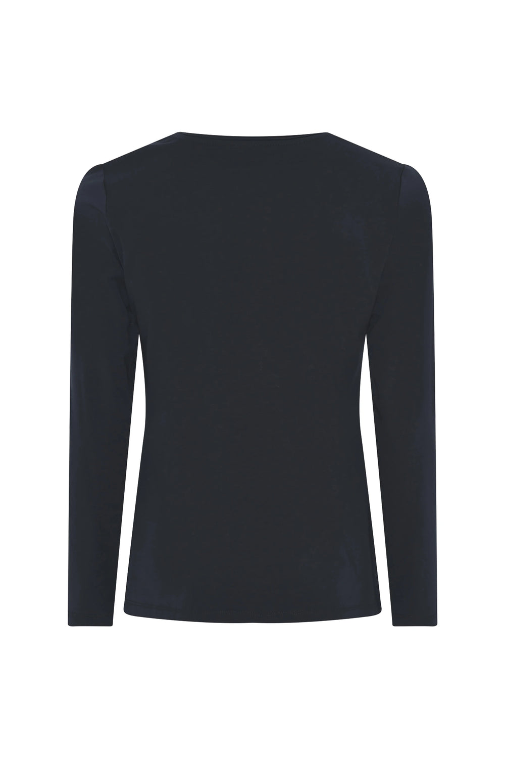 I'cona long-sleeve cotton tee, solid dark black, crew neck, long sleeves