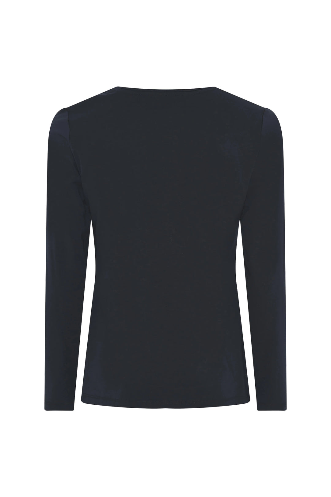 I'cona long-sleeve cotton tee, solid dark black, crew neck, long sleeves