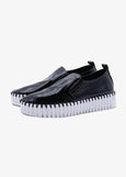 Ilse Jacobsen Latex Finish Slip on Platform in Black