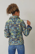 Junge Paisley Print Puffer Jacket with Zip Closure and Pocket in Recycled Polyester