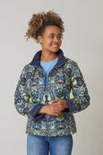 Junge Paisley Print Puffer Jacket with Zip Closure and Pocket in Recycled Polyester