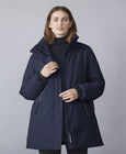 Junge Kristen Zip Front Coat with Drawstring Back on Navy