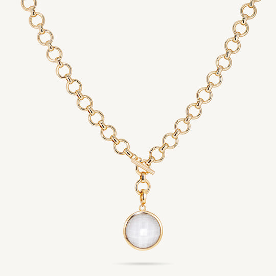 Dean Davidson Knockout Collar Necklace in Iridescent Pearl Gold
