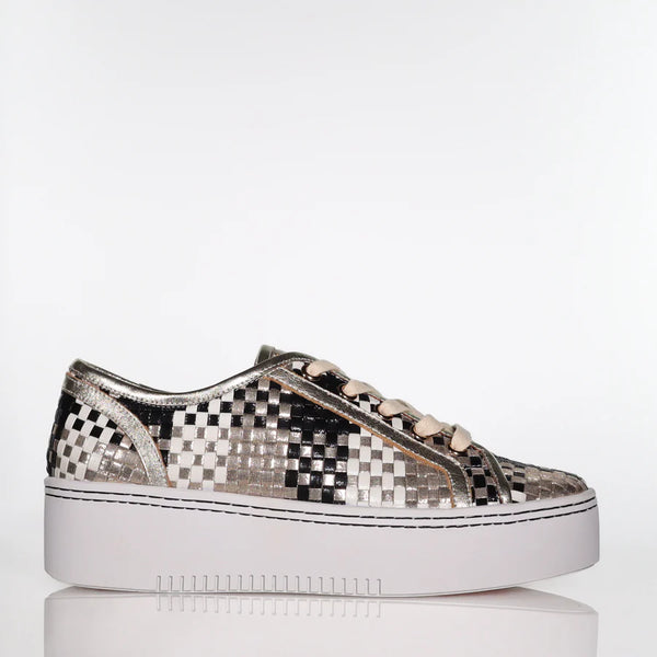 MInx Kellie Multi Metallic Woven with Beige Laces