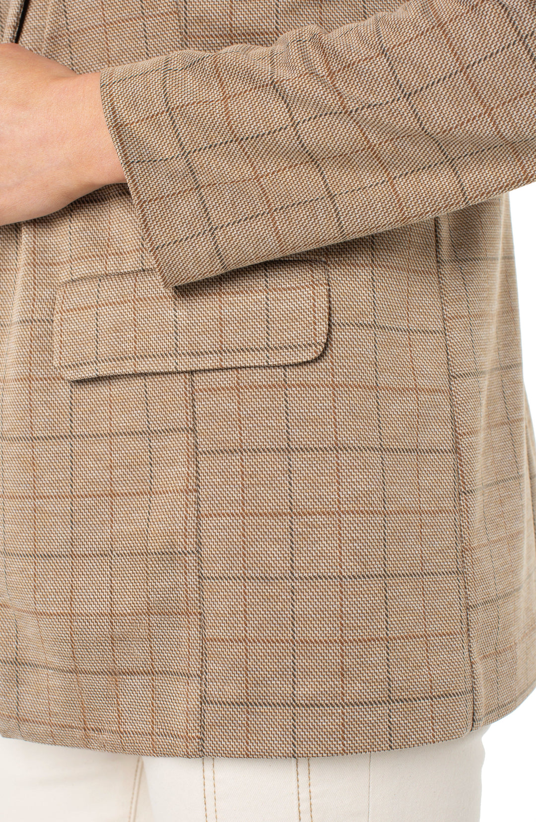 Liverpool Grid Check Boyfriend Blazer in Khaki Grid Check