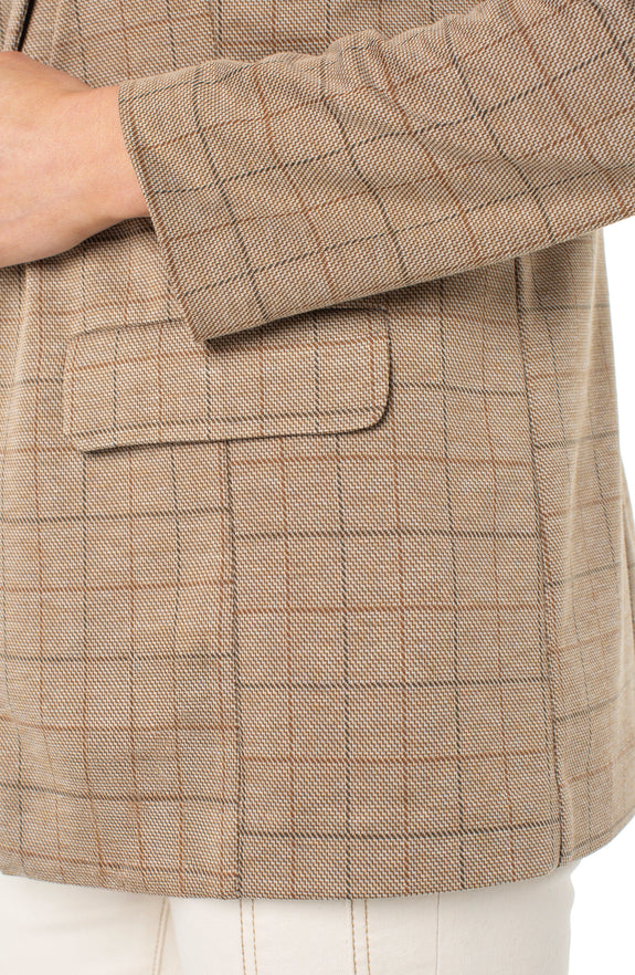 Liverpool Grid Check Boyfriend Blazer in Khaki Grid Check