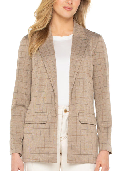 Liverpool Grid Check Boyfriend Blazer in Khaki Grid Check