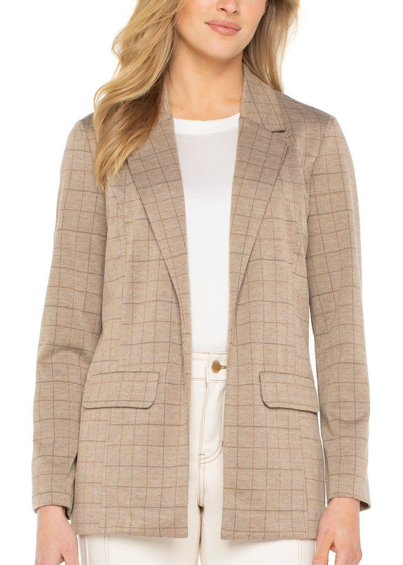 Liverpool Grid Check Boyfriend Blazer in Khaki Grid Check