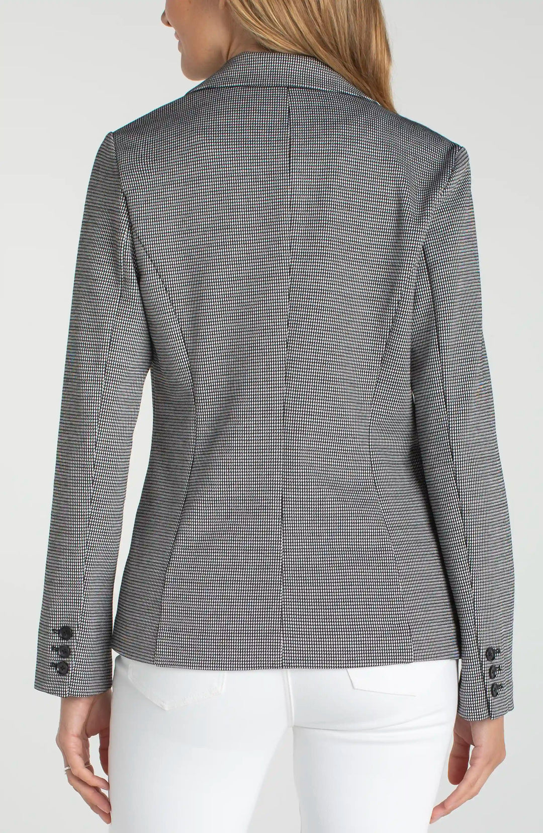 Liverpool Mini Check Fitted Single Button Blazer in Black White Mini Check